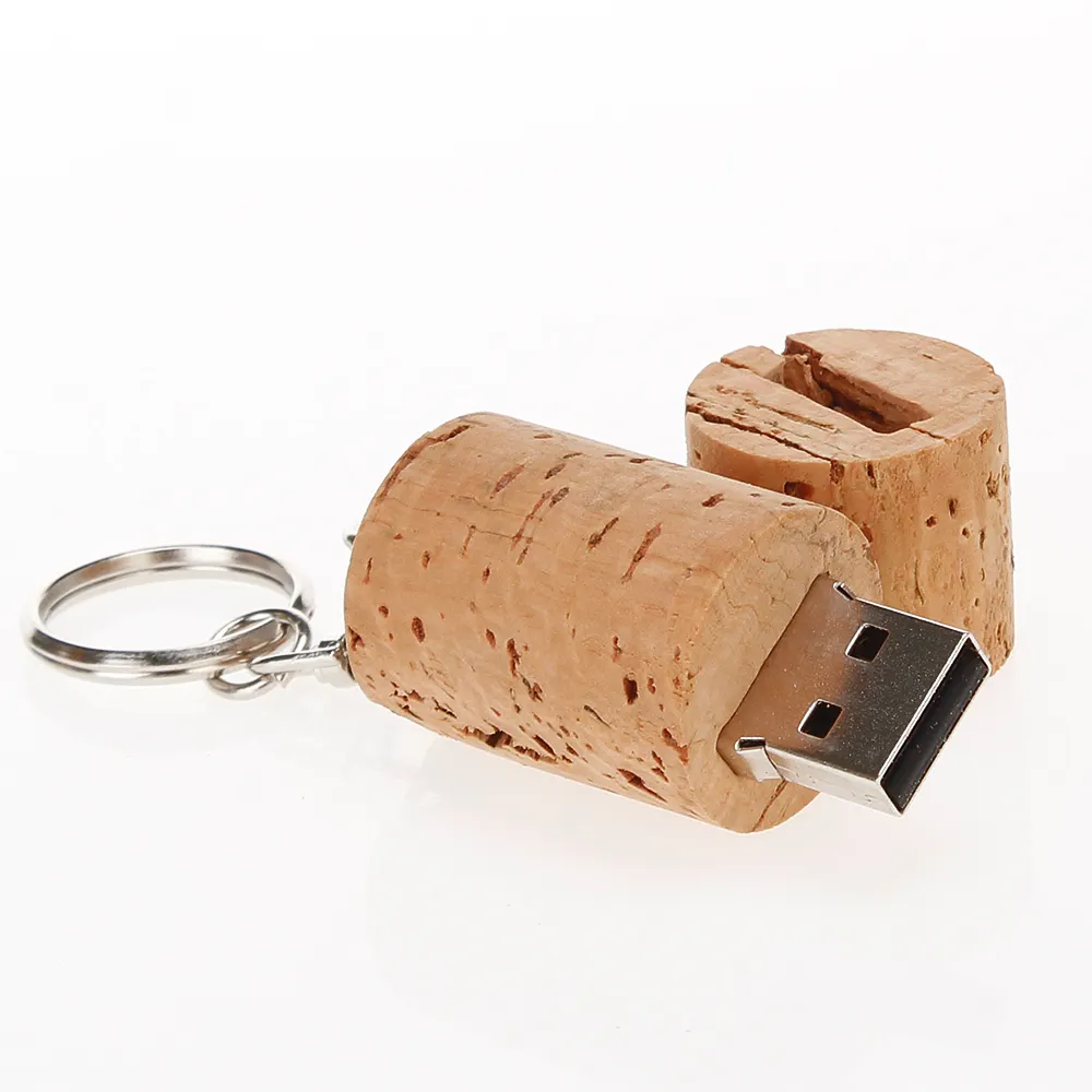 Hadiah Promosi steker kayu wine tutup botol cork USB stik memori