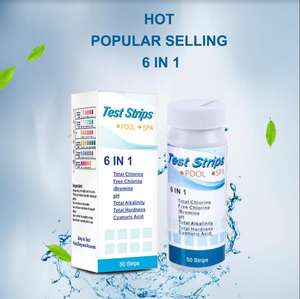 Kit de prueba de W-6 para piscina, tiras de prueba de agua para limpieza de SPA, 50 tiras, <span class=keywords><strong>descuento</strong></span> de verano - Product Image 3