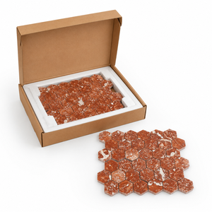 Mosaïques de marbre rouge et blanc Rosso Francia Languedoc Classico Extra, dalles de marbre, motif de mosaïque en marbre blanc - Product Image 5