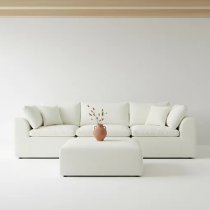 Sofá Nórdico Cuadrado Tapizado en Tela, Sofá de Dos Plazas, Sofá Esquinero Compresible Personalizado para el Hogar, Hotel, Villa, Taller - Product Image 1