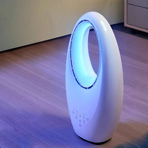 مروحة كهربائية بلاستيكية ذكية بدون شفرات مع إضاءة LED وتحكم صوتي عن بعد، مروحة تبريد هواء مع جهاز تحكم عن بعد - Product Image 4