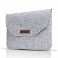 Funda para portátil de fieltro de lana estilo envolvente al por mayor para Mac Book