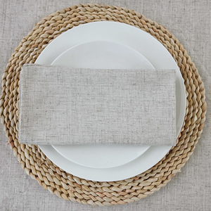 Natürliche Körnigkeit Leinen Stoff Stoffs ervietten Wasch bare Küche Servietten Stoff Hochzeit de'cor Leinen Servietten für Hochzeits feier - Product Image 2
