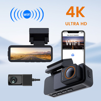 3,2 pulgadas 4K 2160P WIFI GPS visión nocturna cámaras duales Mini cámara oculta DVR para coche cámara de salpicadero frontal y trasera AHD Monitor de estacionamiento para coche