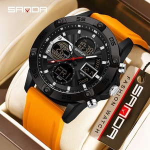 Montre numérique pour homme SANDA 6239, montre de sport tendance, étanche, double affichage, lumineuse, compte à rebours, date - Product Image 1