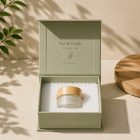 Boîte de crème pour le visage en papier texturé vert de luxe, conception personnalisée, emballage rigide, impression UV, estampage à chaud pour les marques de soins de la peau