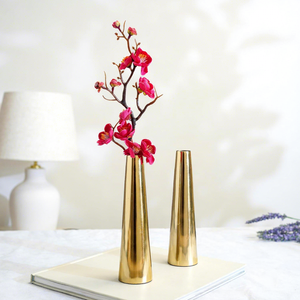 Premium Gold Finish Metal Flower Vase for Home Decor Elegant <b>Tall</b> Tapered Decorative Flower Pot for Living Room <b>Table</b> Centerpiec - Product Image 6