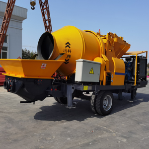 Machine de pompage Pompe de remorque à béton diesel Petite bétonnière avec pompe - Product Image 1