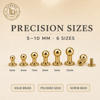 Clous à tête ronde en laiton massif à visser, rivets moine à tête sphérique pour vêtements, chaussures, ceintures, sacs 5-10mm – Vente en gros