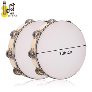 10 pollici doppia fila di legno materiale tamburello educativo musicale percussionale a mano tamburello per la chiesa e KTV adulti giocattoli - Product Image 3