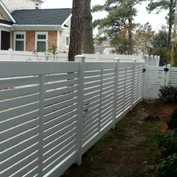 Großhandel Horizontal Semi Privacy Weiß 6x8 Fuß PVC Vynl Fencing Panels Produkte