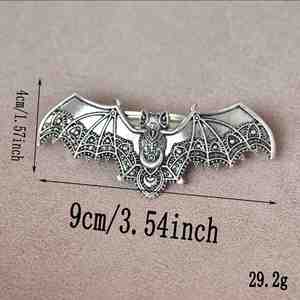 Pinza para el pelo de aleación estilo vikingo con búho, nudo celta, gótico, bruja, luna hueca vintage, joyería para mujer - Product Image 6