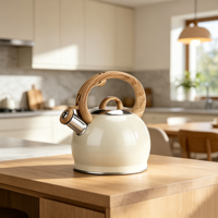 Bouilloire sifflante en acier inoxydable, théière personnalisée en gros, théière à eau chaude pour TOUTES les plaques de cuisson