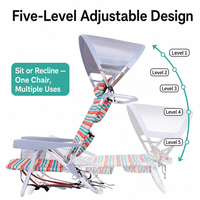 Chaise de plage pliante Oxford avec auvent pare-soleil pour la plage et le camping, chaise pliante inclinable réglable, directement de l'usine