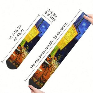 Calcetines Unisex con Estampado 3D de la Pintura Café en la Terraza Nocturna de <span class=keywords><strong>Vincent</strong></span> Van Gogh, Calcetines Personalizados, Antibacterianos, Cálidos, para Hombre, ODM - Product Image 3