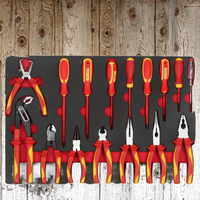 Pinces combinées isolées en CR-V de 16 pièces, jeu d'outils à main personnalisable pour l'entretien des véhicules à énergie nouvelle, étui à douilles durable