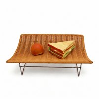 PP mand met metalen frame, voedselveilige, waterdichte opbergmand voor fruit, brood, bakkerij, supermarkt presentatie
