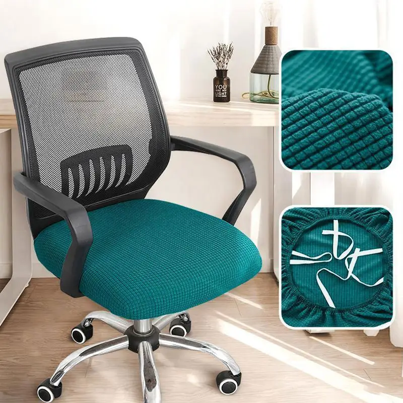 Custom plain spandex elastic Stretch Office chair seat cover Boss Racing Computer Gaming Arm Jacquard Chair Cover