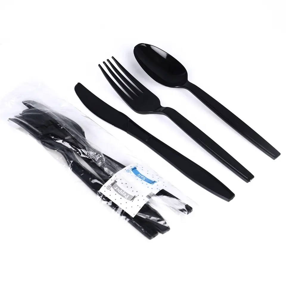 Posate usa e getta forchette cucchiai coltelli Set di stoviglie in plastica utensili da asporto in plastica da ristorante