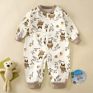 Tutina per Neonati in Cotone a Maniche Lunghe, Body Unisex per Neonati con Stampa Animale - Product Image 4