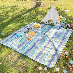 Custom Printing Soft Opvouwbaar Waterproof Outdoor Picknick Camping Wandelen Deken Mat Met Pocket