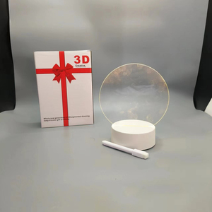 Tablero de notas de mensaje de acrílico transparente borrable Diy regalo creativo Rewrirable USB <span class=keywords><strong>3D</strong></span> Led luz de noche con pluma lámpara de noche LED - Product Image 4