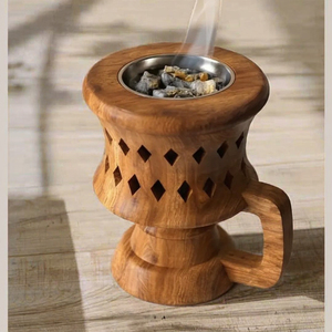 Becora Wood – Porte-encens écologique parfumé à la fleur d'oranger pour la maison, diffuseur d'aromathérapie en forme de fleur pour cônes et bâtonnets, avec cendrier - Product Image 3