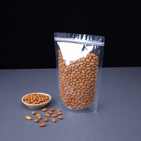 Sachet d'emballage alimentaire transparent personnalisé en plastique, pochette refermable avec fermeture éclair pour snacks et noix, sachet stand-up refermable