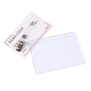 FOSKA Paquete de 100 Porta Identificaciones Médicas Horizontales de Plástico Transparente a Prueba de Agua <span class=keywords><strong>para</strong></span> Conferencias, Convenciones, Oficinas y Escuelas - Product Image 1