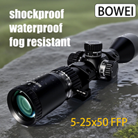 Lunette de visée Bowei 5-25x50 FFP longue portée, optique rouge illuminée, mise au point latérale AO, parallaxe, tube de 30 mm, lunette de chasse