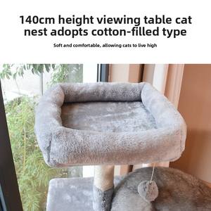 Disesuaikan kucing kayu besar memanjat bingkai penghemat ruang kucing berdiri sarang pohon untuk ruang kecil terintegrasi kucing <span class=keywords><strong>Scratcher</strong></span> - Product Image 4