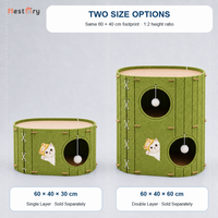 Maison pour chat en feutre multi-niveaux, style dessin animé moderne, avec lit-caverne, empilable, pour l'intérieur, pour dormir et grimper, lavable et respirante