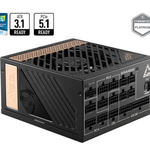 Vente en gros MSI MEG Ai1300P PCIE5 ATX3.0 PSU Platinum modulaire complet pour PC de bureau de jeu Alimentation à découpage - Product Image 2