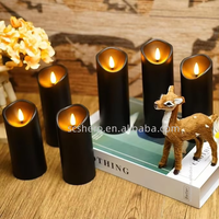 Bougies Pilier LED Artisanales Écologiques Sans Flamme Scintillantes, Fonctionnant sur Piles, en Plastique, avec Télécommande et Minuteur pour la Décoration Intérieure