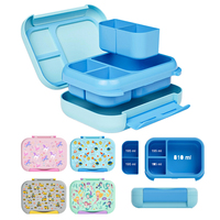Fournitures scolaires, boîte à lunch sans BPA, ensemble personnalisé avec logo, récipient alimentaire anti-fuite, boîte à lunch bento mignonne pour enfants avec sac et bouteille d'eau