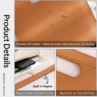 Porte-documents magnétique en cuir PU A4 avec logo personnalisé, avec poignée, imperméable, grande capacité, pour les réunions de bureau, sac de présentation
