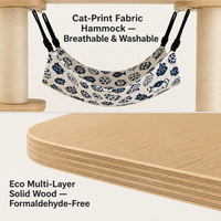 Grand arbre à chat 158 cm, structure d'escalade multi-niveaux pour chat, poteau à gratter en sisal, hamac, grotte en forme de tête de chat, contreplaqué