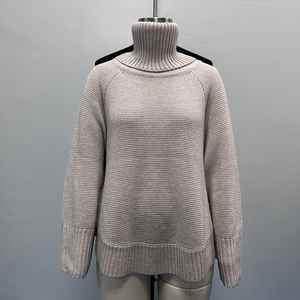Pull en cachemire 100% de couleur unie de haute qualité haut Italie tricot personnalisé cachemire col roulé chandails pour femmes - Product Image 1