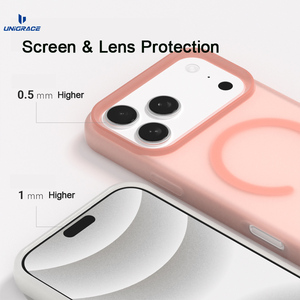 UNIGRACE-Coque de téléphone portable magnétique ultra-mince transparente en silicone pour iPhone 17 Pro Max Orange - Product Image 3