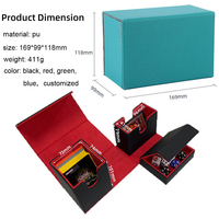 Organisateur de cartes en cuir PU, boîte de rangement multifonctionnelle pour cartes, boîte à cartes magnétique