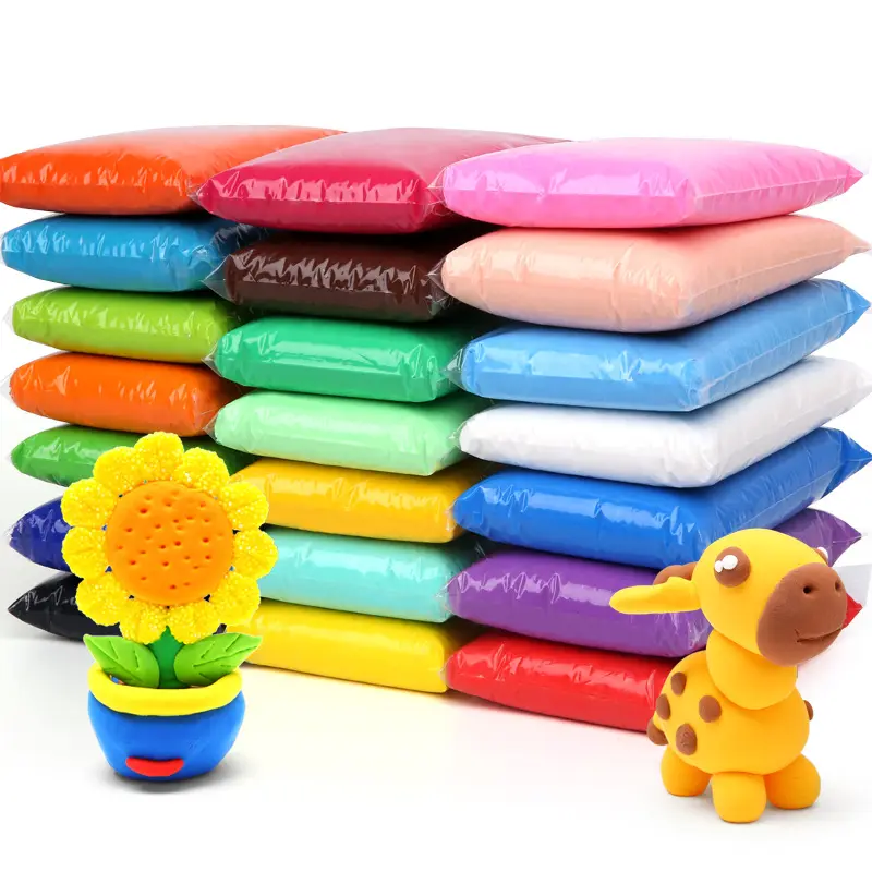 Argile super douce 12 24 36 couleurs haute qualité non toxique vente en gros populaire Air poids léger sec pâte à modeler enfants jouets pour enfants