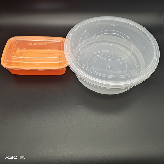 Disposable Food Grade PP Round Microwave Safe Refrigerated Food Container with Lid and 200-4800ml Capacity