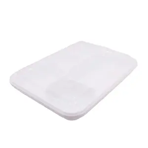 批发白色食品级塑料托盘一次性塑料托盘带隔板塑料食品容器上菜托盘带盖