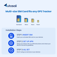 Tarjeta SIM de Roaming Global 4G LTE GLONASS de Autosali para Rastreador GPS, Dispositivo IoT, Plan de Datos de Largo Plazo, Montaje en Tablero, Aplicación para PC/Android
