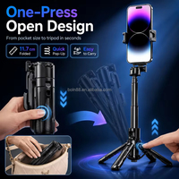 Trépied perche à selfie P15Mini en promotion avec support de téléphone et Bluetooth sans fil, mini trépied portable pour iPhone et Android, idéal pour la prise de vue de vlogs