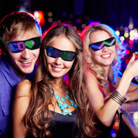 Lunettes intelligentes à affichage LED connectées à l'application Bluetooth, lunettes programmables qui s'illuminent, lunettes funky, lunettes de fête
