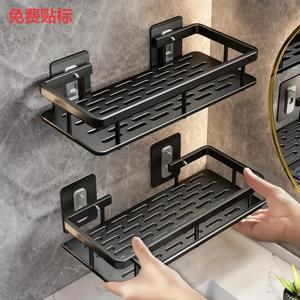 Estante de almacenamiento para baño sin necesidad de taladrar, plástico grueso y reforzado, organizador de baño para montar en la pared. - Product Image 1