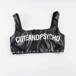 Camiseta sin mangas de punto transpirable para mujer con estampado de letras - Estilo Baddie a la moda - Product Image 2