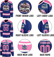 Maillot de hockey sur glace personnalisé imprimé par sublimation, manches longues, respirant, anti-humidité, polyester, uniforme d'équipe OEM ODM