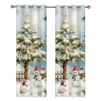 Rideau de Noël imprimé numériquement Bindi en promotion, à œillets, en polyester, pour décoration de fêtes, draperies pour salon, motif personnalisé